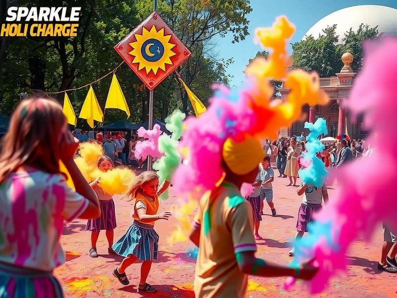 Sparkle Holi Charge community event showing players gathering for festival